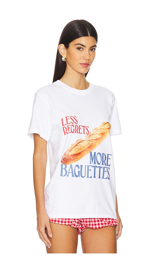 Shop Polychrome Goods Less Regrets More Baguettes T Shirt In White