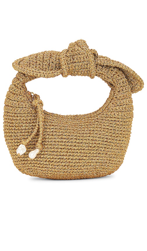 The Josie Knot Bag in Metallic Gold.