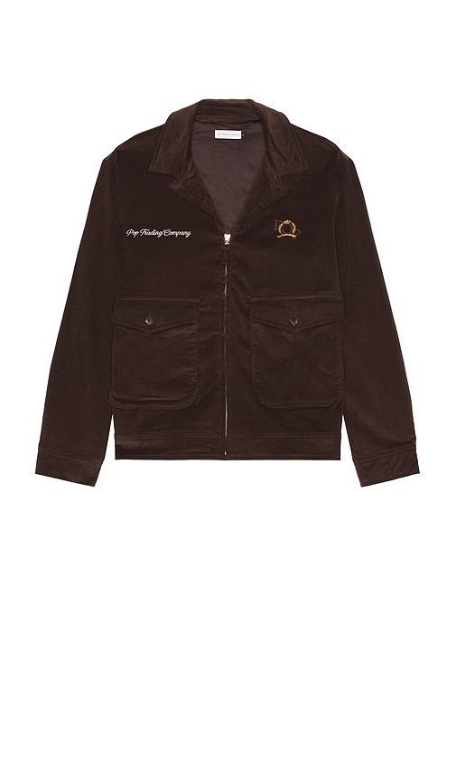 Pop Trading Company Full Zip Jacket In Brown