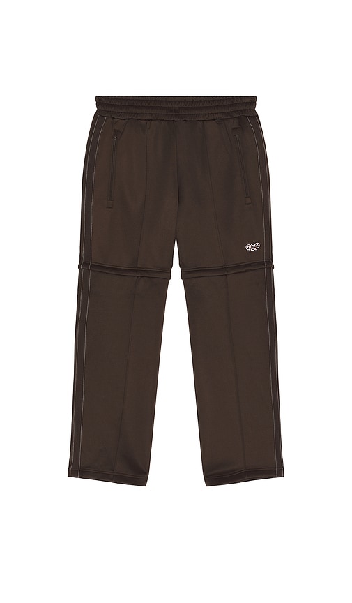 Pop Trading Company Pub Zip-off Track Pants In Brown