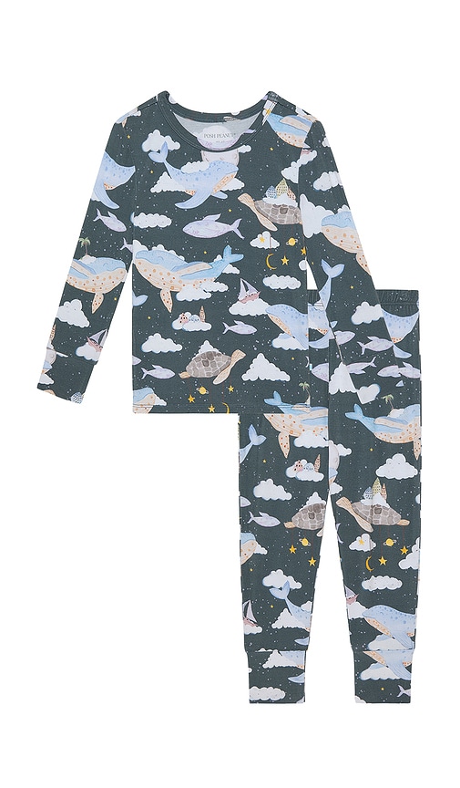 Posh Peanut Classic Pajama Set In Multi