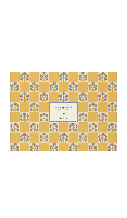 Papier Floral Checkerboard Undated Weekly Desk Planner