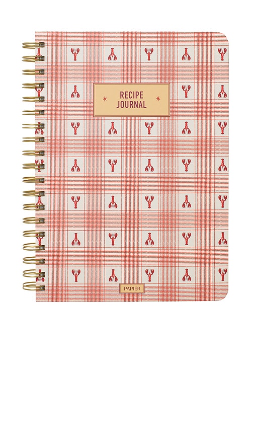 Papier Lobster Gingham Spiral Recipe Journal
