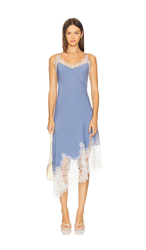 Prabal Gurung Bias Flare Hem Midi Dress in Avio