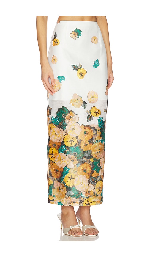 Prabal Gurung Back Slit Maxi Flat Front Pencil Skirt In Multi