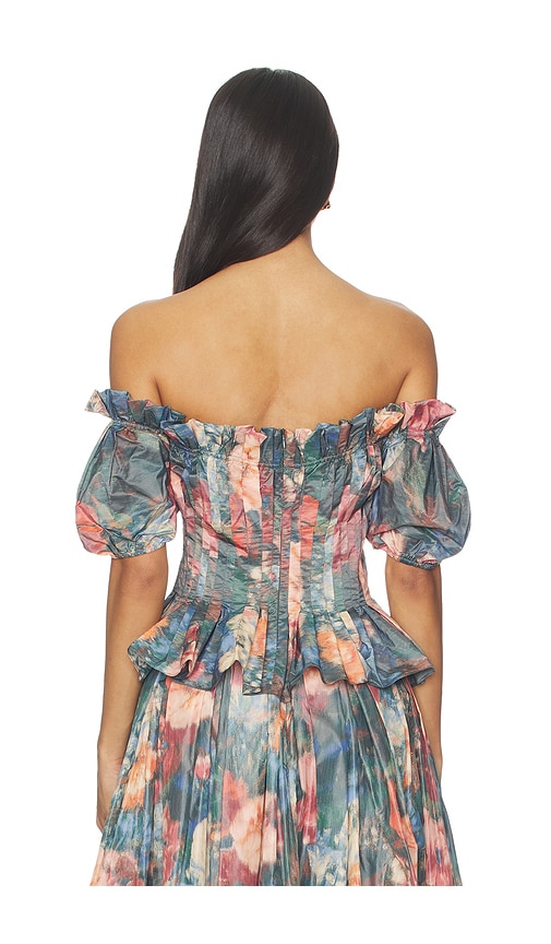  Prabal Gurung Oberteil Top In Blue,peach. Größe 4. Also In 6. 