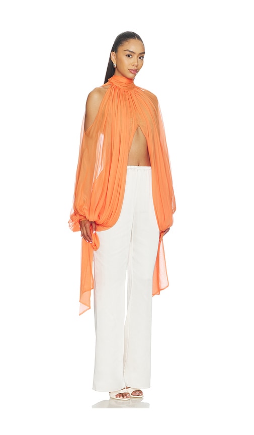 Prabal Gurung Tie-neck Cropped Cocoon Blouse | Thumbnail 2