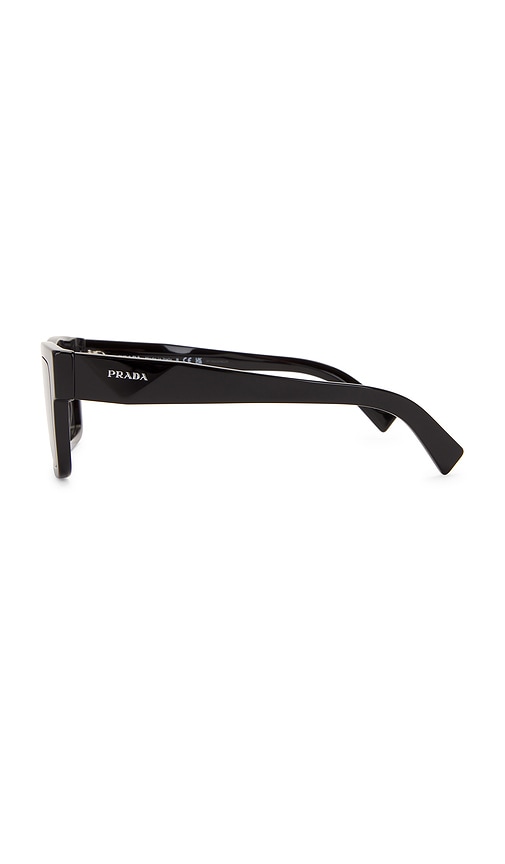  Prada Rectanglular Frame Sunglasses In Black. 