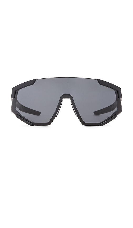 Prada Linea Rossa Shield Sunglasses in Black Rubber