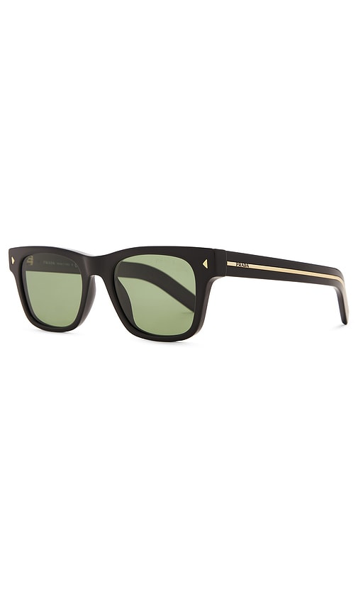 Shop Prada 0pra17s Square Frame Sunglasses In Black