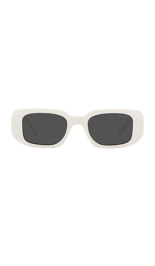 Prada Scultoreo Narrow Sunglasses In White