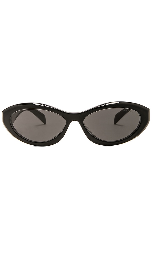 Prada Oval Sunglasses In Black