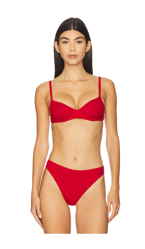 Unlined Demi in Red. - size 36D (also in 32B, 32C, 32D, 34B, 34C, 34D, 36B, 36C)