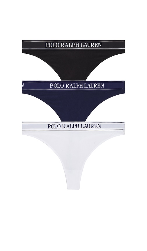 Polo Ralph Lauren Midrise Thong 3 Pack In Multi