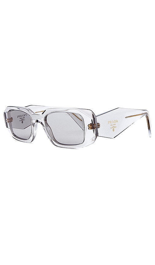 Shop Prada Rectangle Sunglasses In Neutral