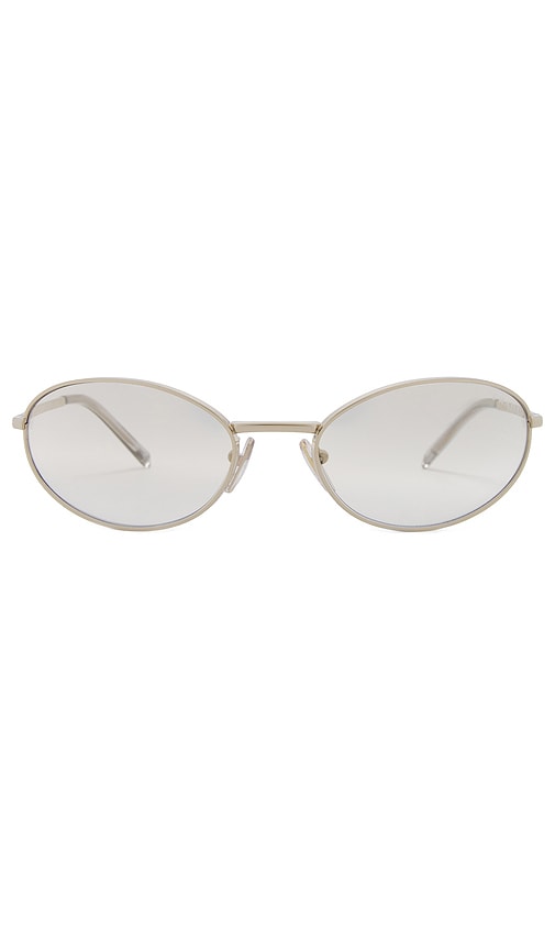 Shop Prada Oval Sunglasses In Metallic Gold