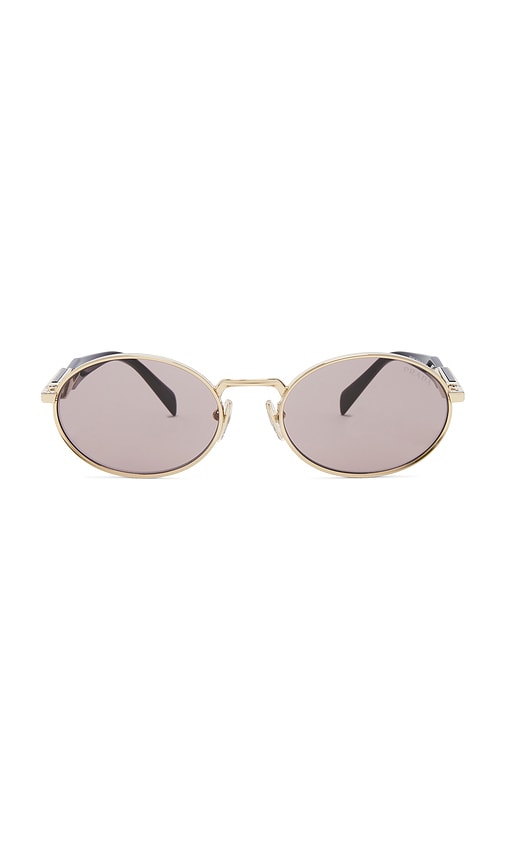 Prada Oval Sunglasses in Pale Gold