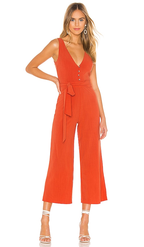 red orange jumpsuit