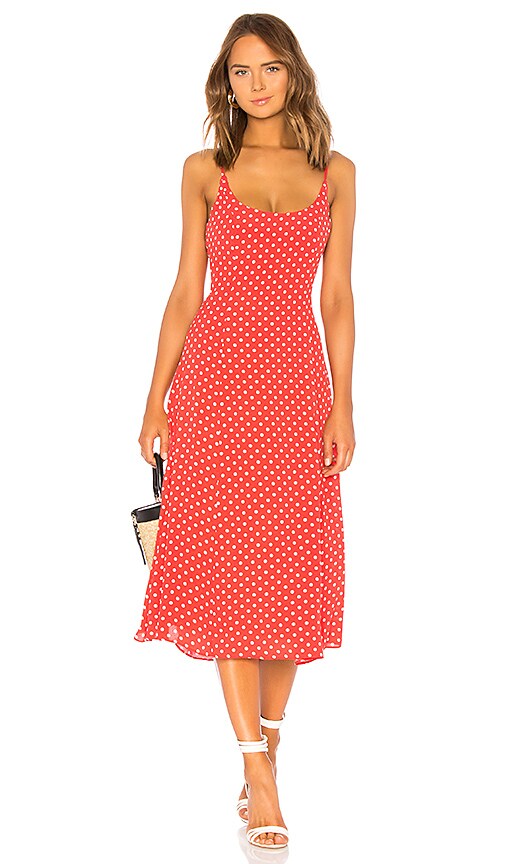 Privacy Please Mayland Midi Dress in Rust Dot | REVOLVE