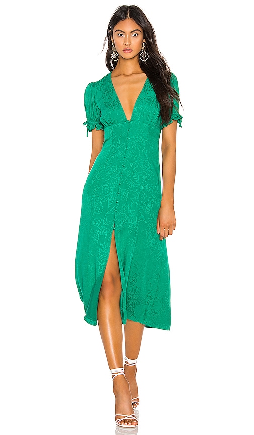 green midi dress