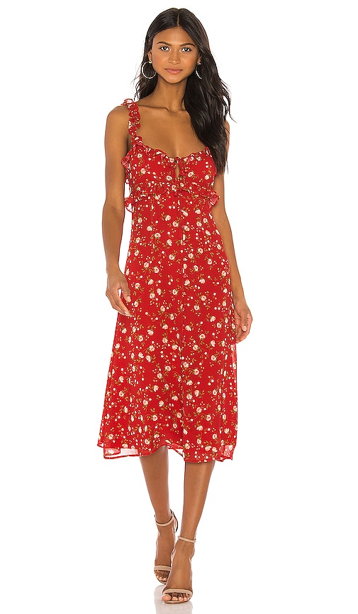 Privacy Please Isabel Midi Dress in Red Emma Floral | REVOLVE