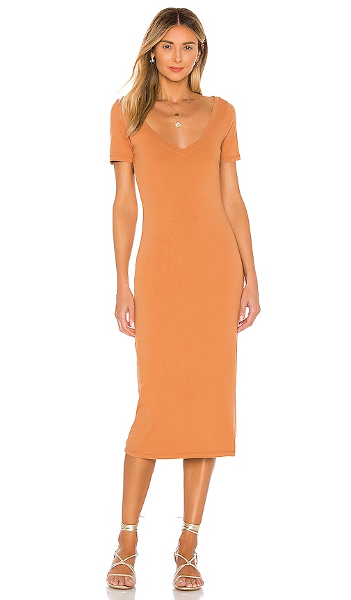 tan midi dress