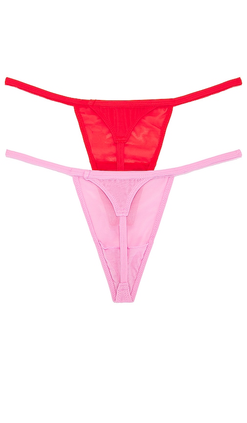 Privacy Please Alice G String 2 Pack In Cyclamen Bittersweet