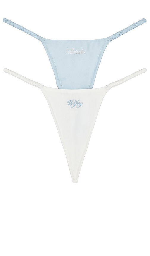 Privacy Please Lily G String 2 Pack In White & Blue