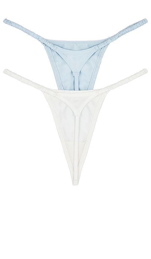 Shop Privacy Please Lily G String 2 Pack In White & Blue