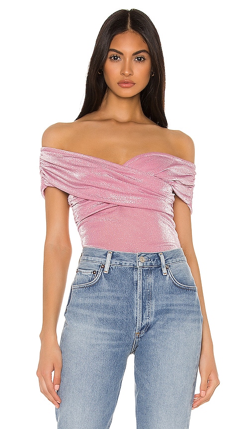 Privacy Please Marnie Bodysuit in Pink Metallic