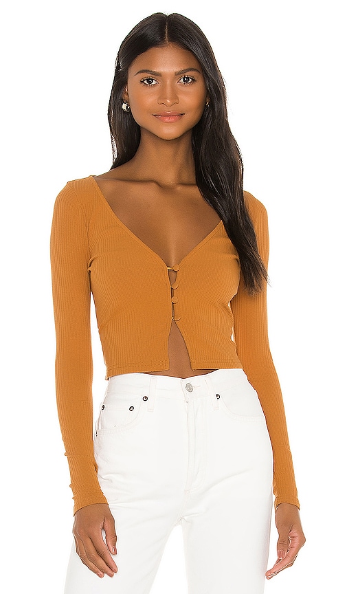 Privacy Please Parker Top in Golden Tan