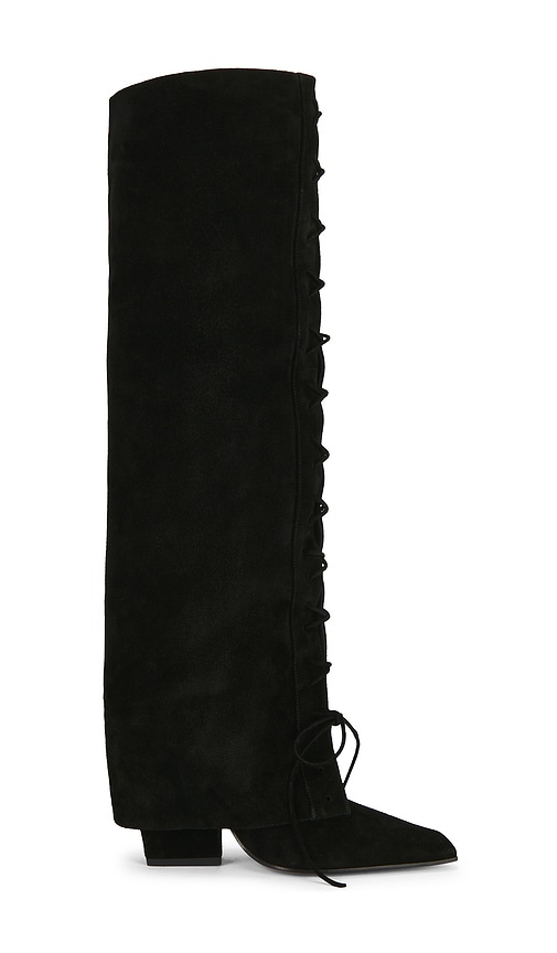 Paris Texas Jane Fold Over Lace Up Boot 100