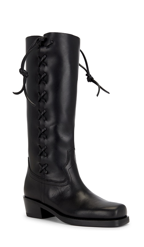 Paris Texas Women Black Roxanne Leather Boots, 5.5 Luxury Boots For Women Darveys