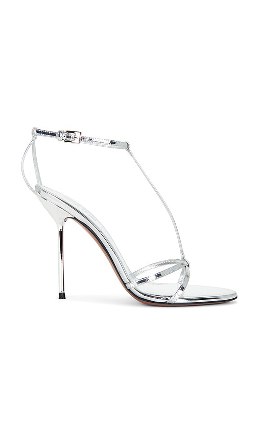 Paris Texas Lidia T-strap Sandal in Metallic Silver. - size 36 (also in 37, 38)