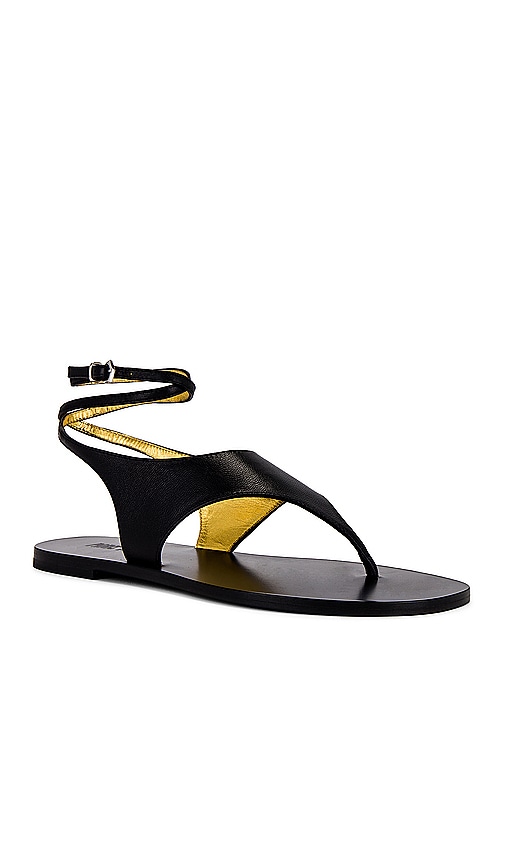 Shop Paris Texas Amalfi Flat Sandal In 黑色