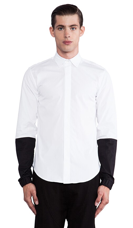 Contrast Sleeve Button Down
