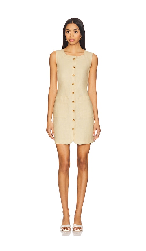Posse Emma Button Down Mini Dress In Green