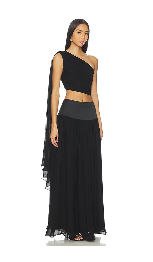 Posse Solene One Shoulder Top In Black