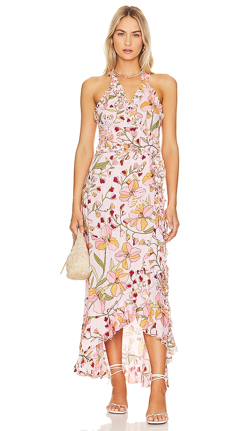 Poupette St Barth Tamara Long Dress in PINK JONQUILLE | REVOLVE