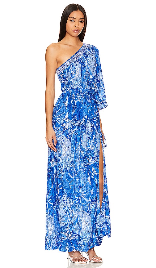 Shop Poupette St Barth Bova Maxi Dress In Blue Prairie