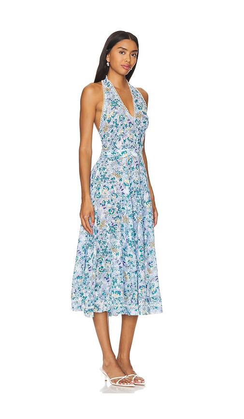 Shop Poupette St Barth Beth Midi Dress In Blue