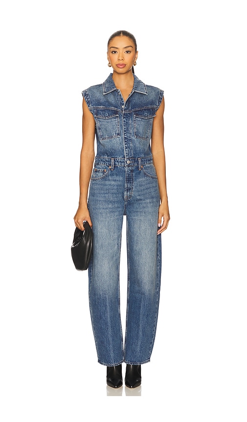 Ace Sleeveless Barrel Leg Jumpsuit in Blue. - size L (also in M, S, XL, XS) - PISTOLA - Modalova