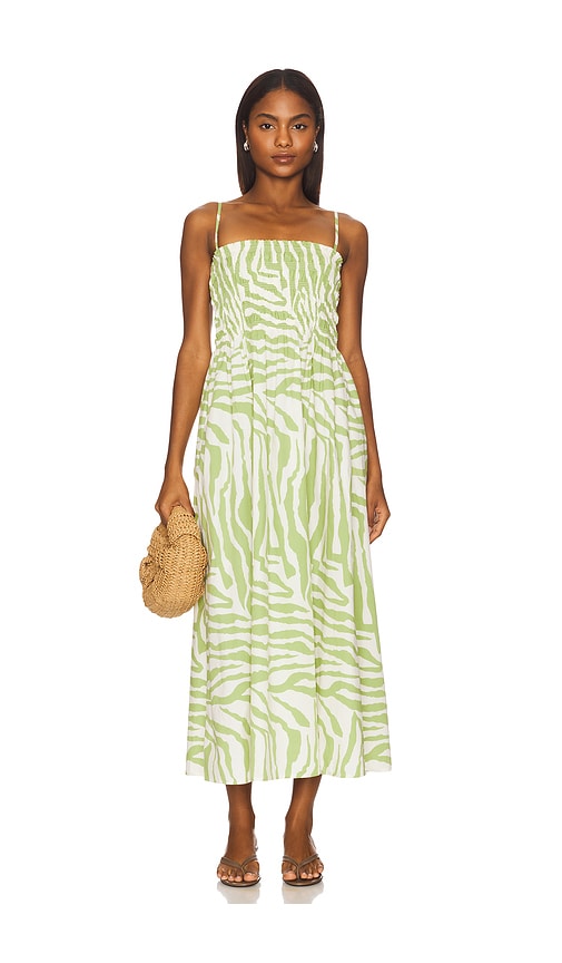 Bianca Smocked Bodice Dress in Green. - size S (also in L, M, XS)