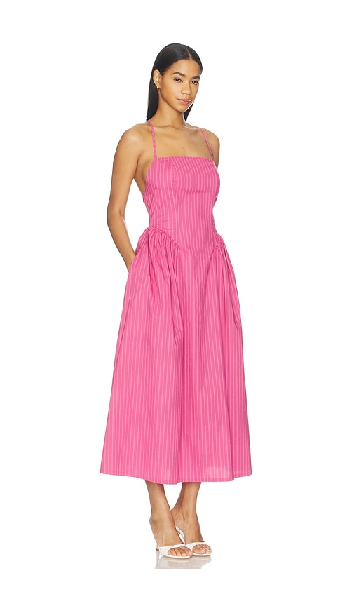 strapless open back dress Ralph Lauren Baby - Short-Sleeve Ponte Roma Peter Pan Collar Striped Shirt  Dress, Pink/White
