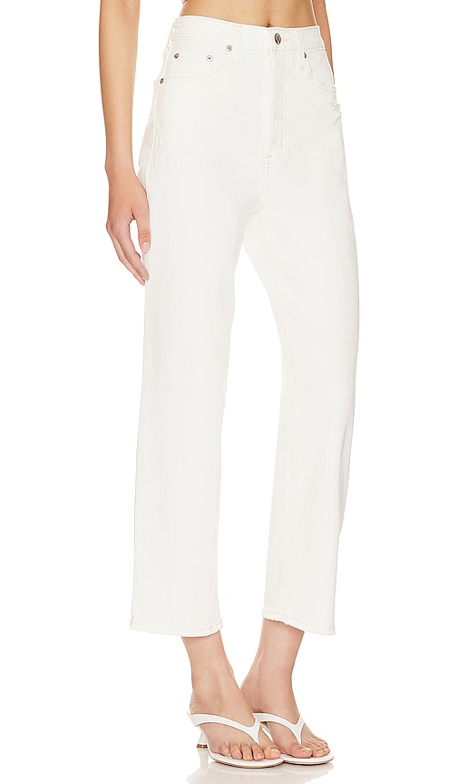 Pistola Cassie Crop Super High Rise Straight Crop In Ivory | ModeSens