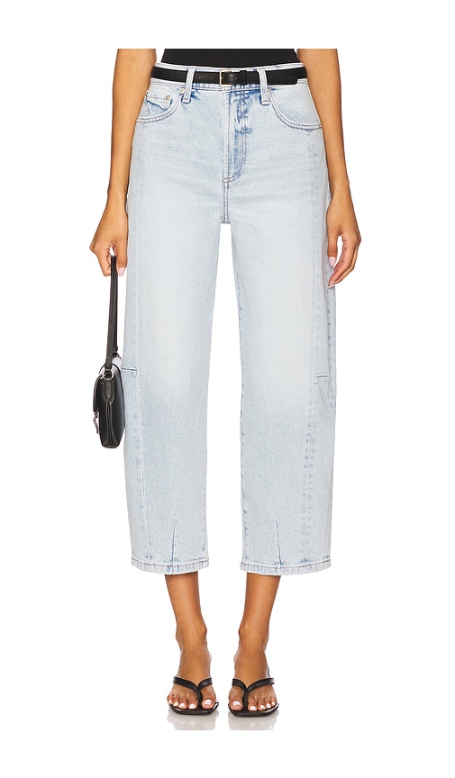 Eli High Rise Arched Leg in Blue. - size 33 (also in 24, 25, 26, 27, 28, 29, 30, 31, 32)