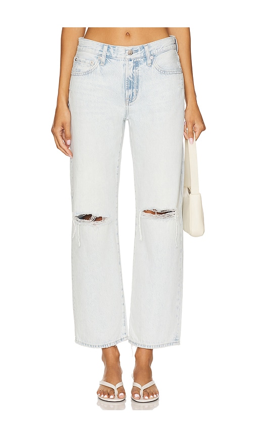 Lexi Mid Rise Bowed Straight in Blue. - size 30 (also in 24, 25, 26, 27, 28, 29)