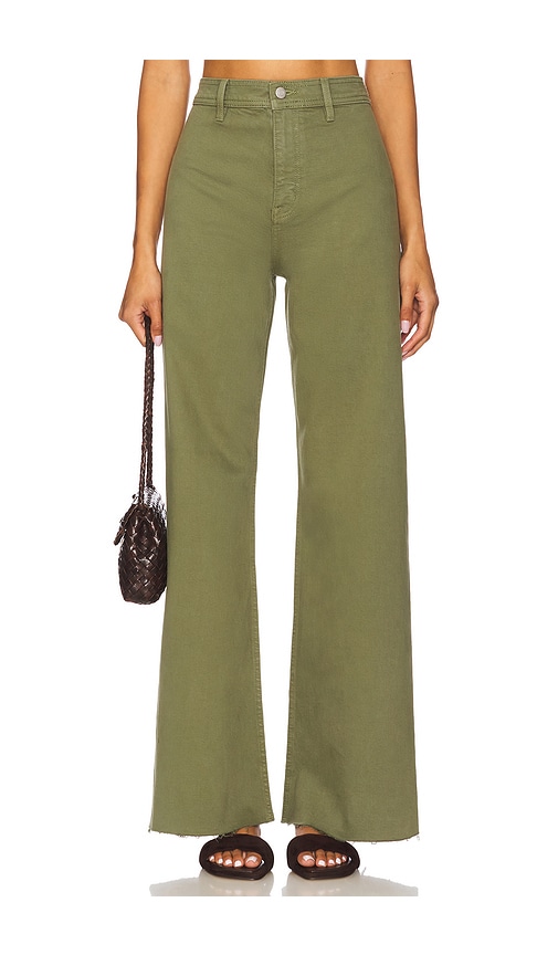 Penny High Rise Crop Wide Leg in Green. - size 31 (also in 24, 25, 26, 27, 28, 29, 30)