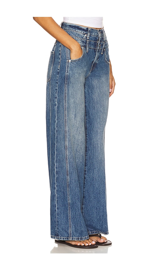 Pistola Caleb High Rise Relaxed Stacked Waist In Blue