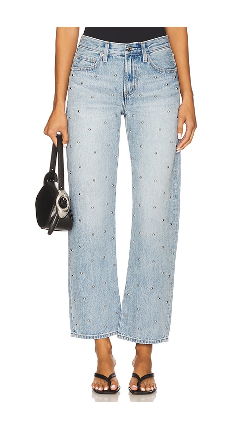 Pistola Lexi Mid Rise Bowed Straight Jeans In Burgundy